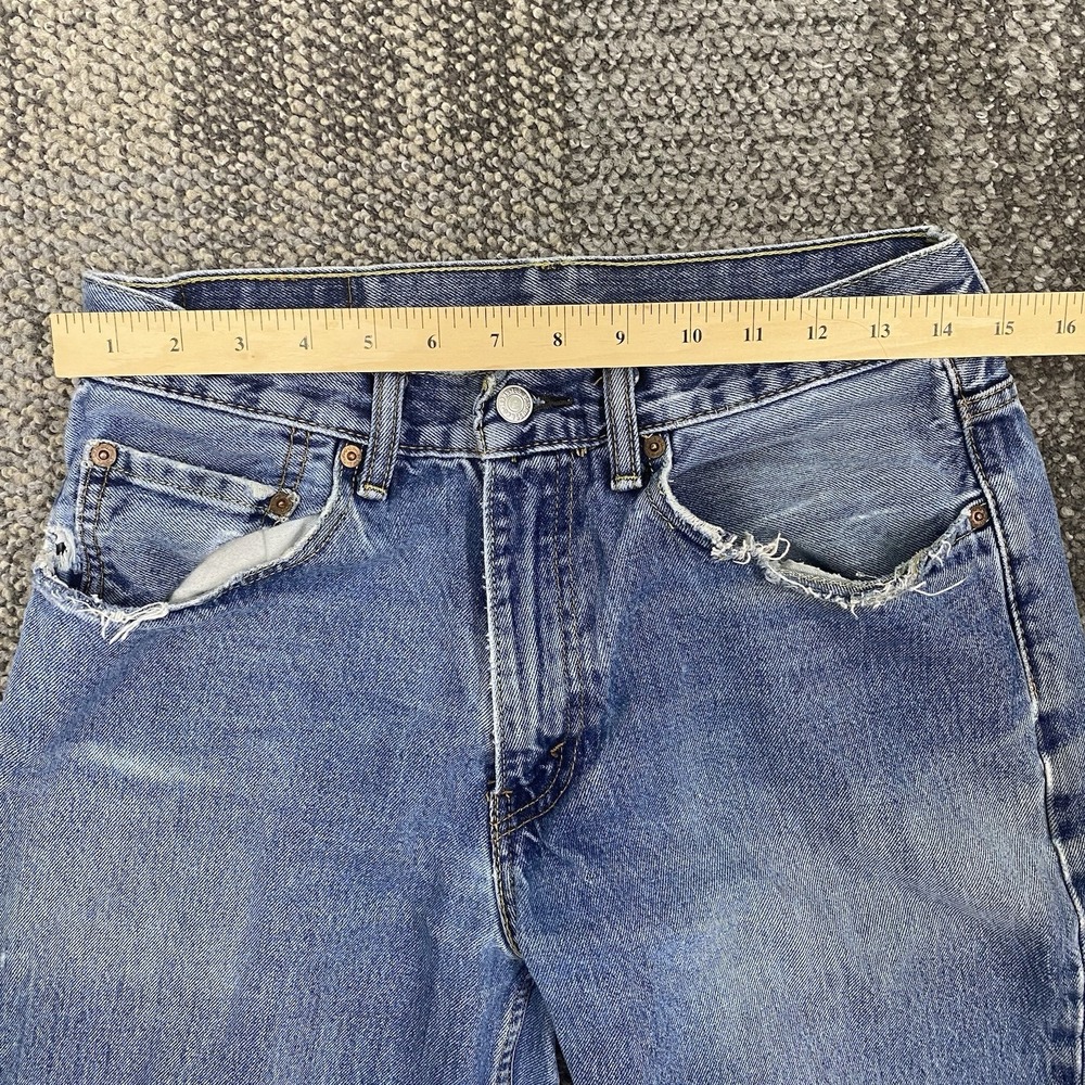 VTG Levis 560 Jeans‎ Mens 32x34 Blue Comfort Fit Tapered Leg distressed - Picture 5 of 16